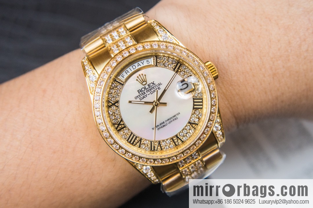 NS-Factory Rolex Log Full Diamond Series Swiss 2836 Movement Watch
