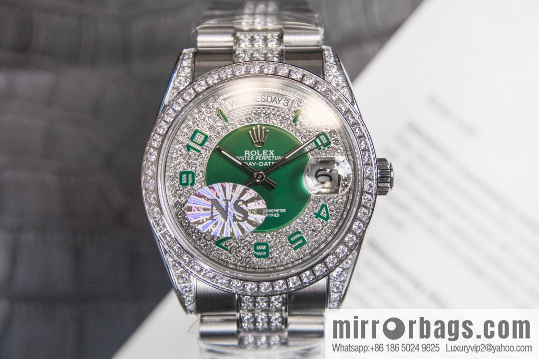 NS-Factory Rolex Log Full Diamond Series Swiss 2836 Movement Watch