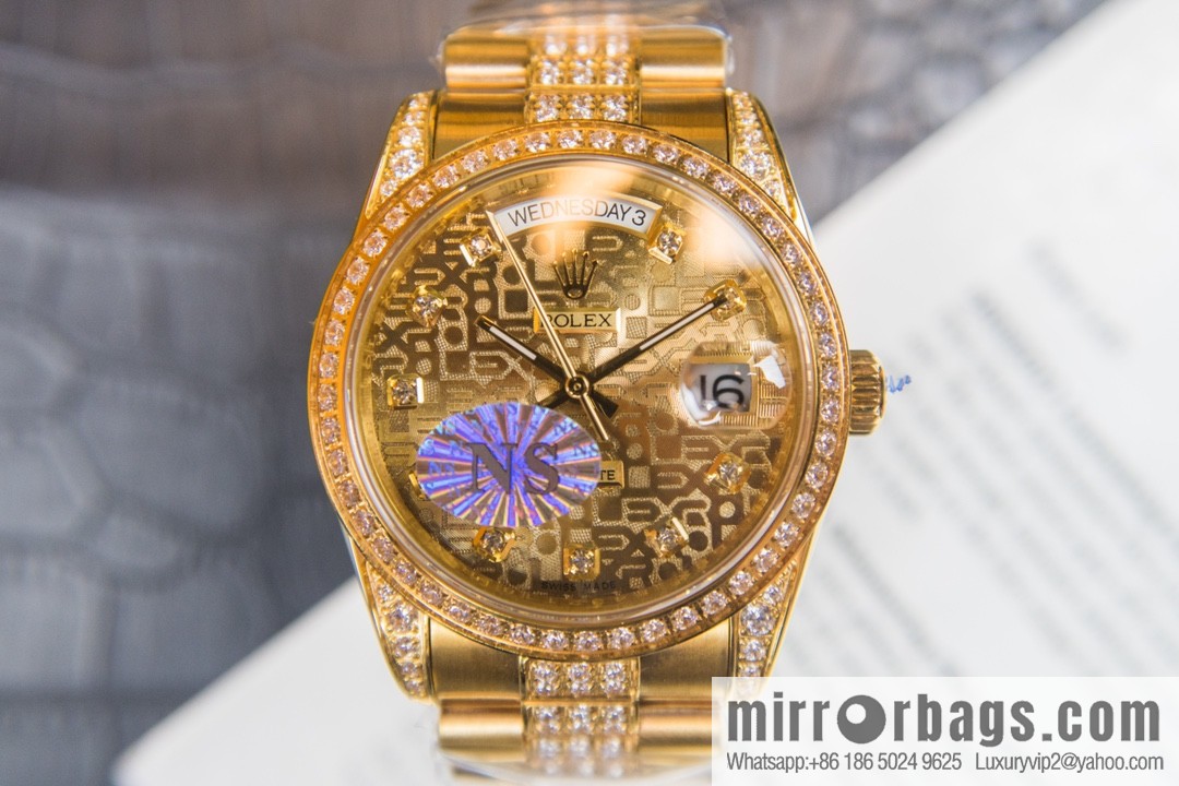 NS-Factory Rolex Log Full Diamond Series Swiss 2836 Movement Watch