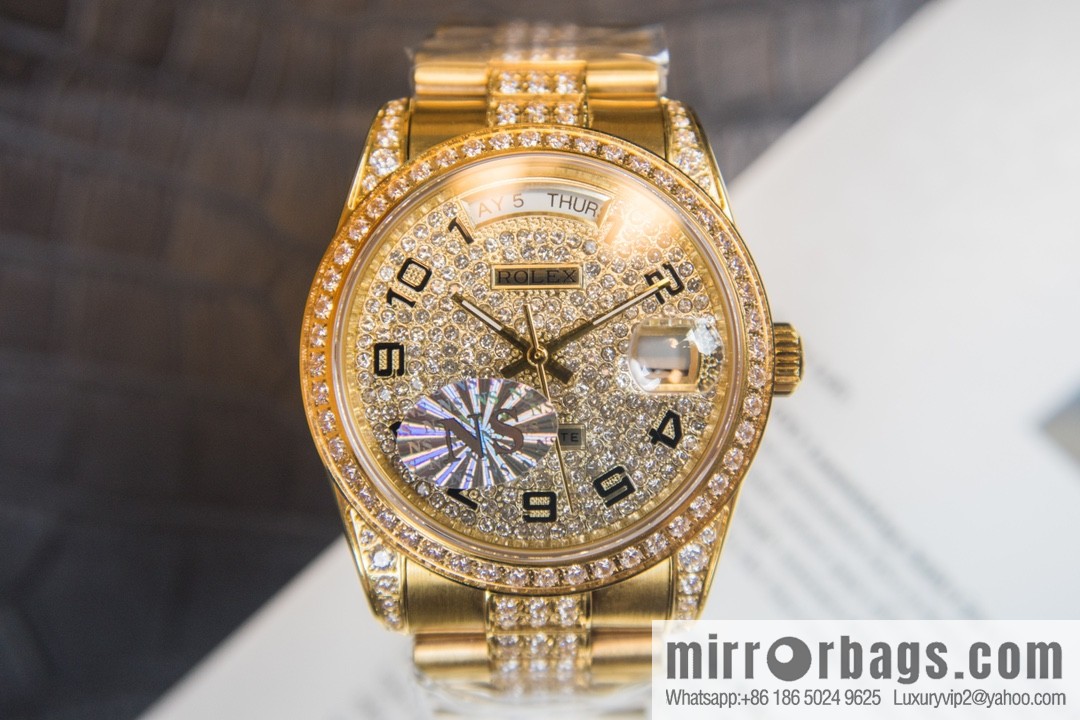 NS-Factory Rolex Log Full Diamond Series Swiss 2836 Movement Watch