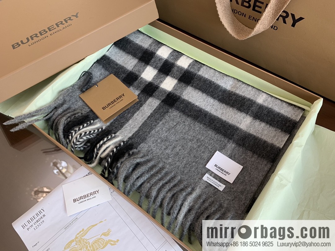 Burberry Classic Plaid 100% Cashmere Scarf