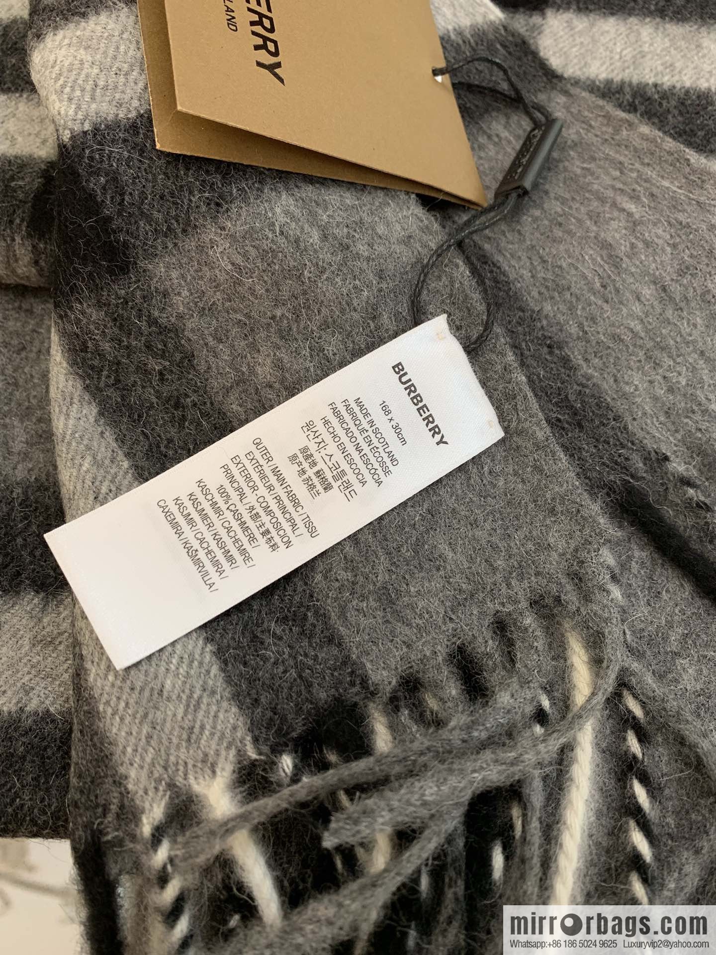 Burberry Classic Plaid 100% Cashmere Scarf
