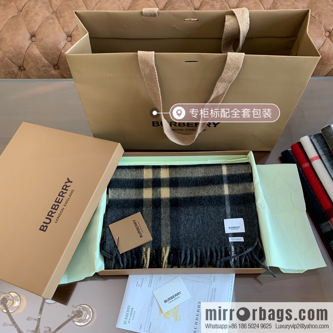 Burberry Classic Plaid 100% Cashmere Scarf