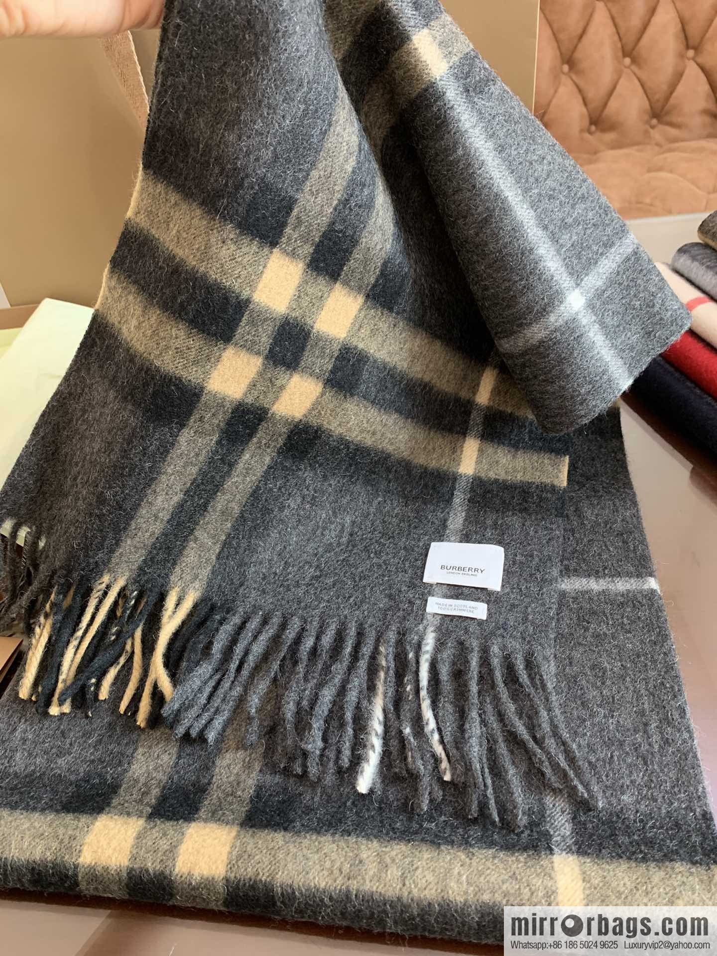 Burberry Classic Plaid 100% Cashmere Scarf