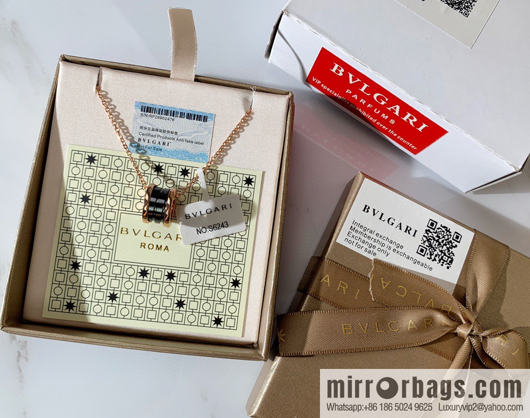 BVLGARI Bulgari classic black and white ceramic necklace