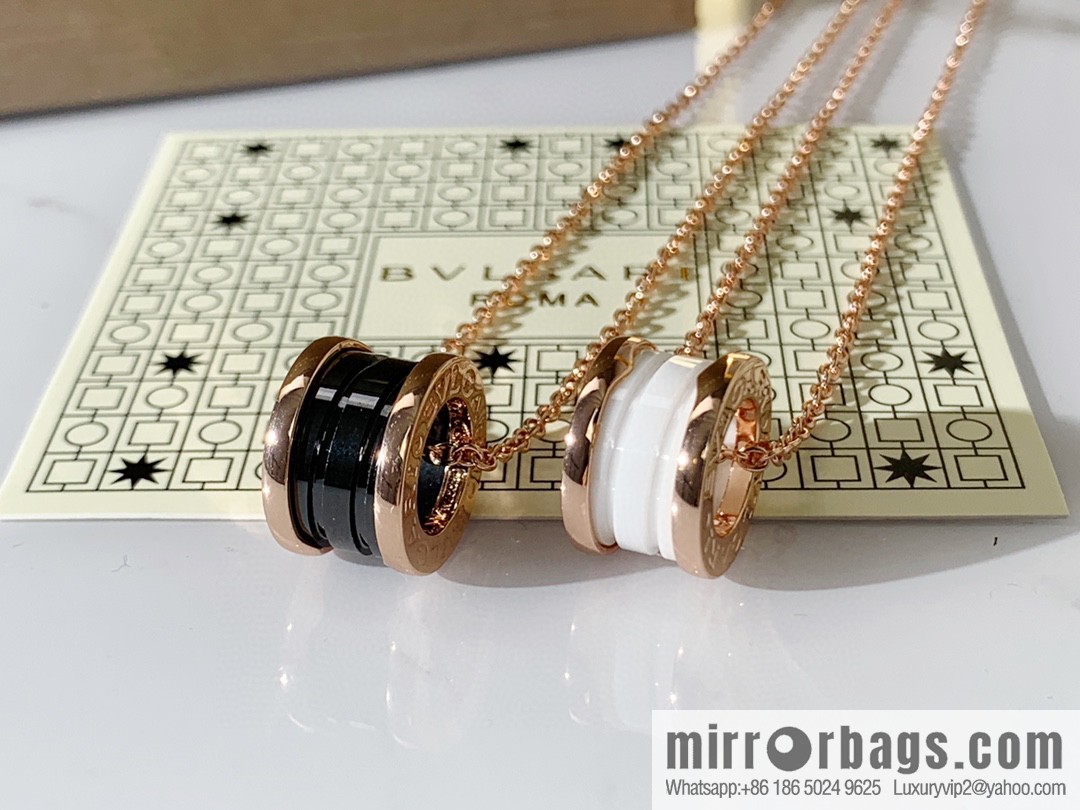 BVLGARI Bulgari classic black and white ceramic necklace