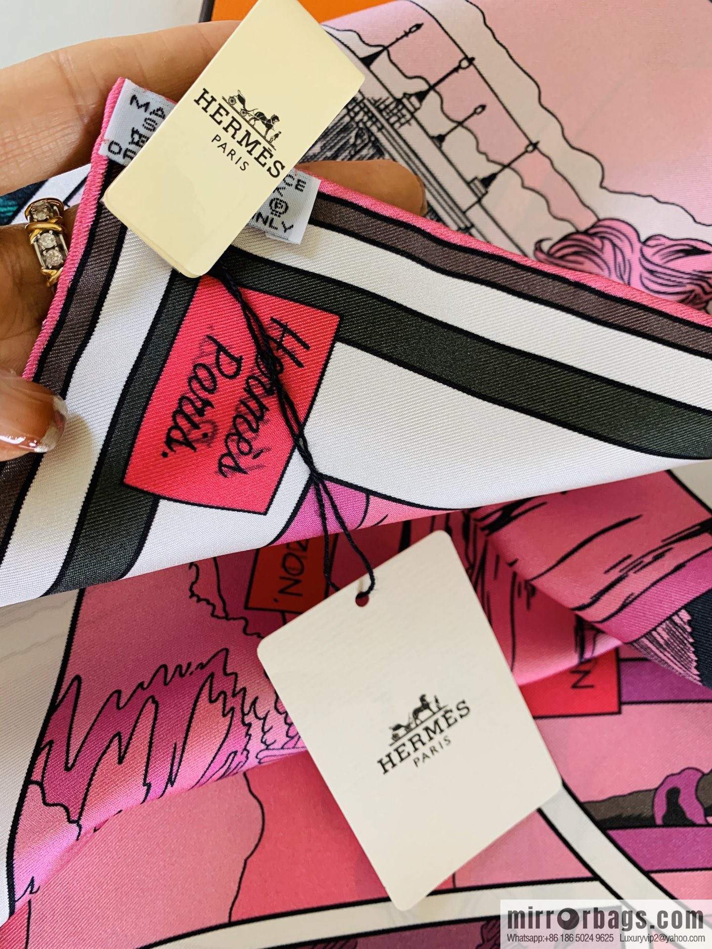 Hermes Humorous Color Fun Comic 100% Silk Scarf