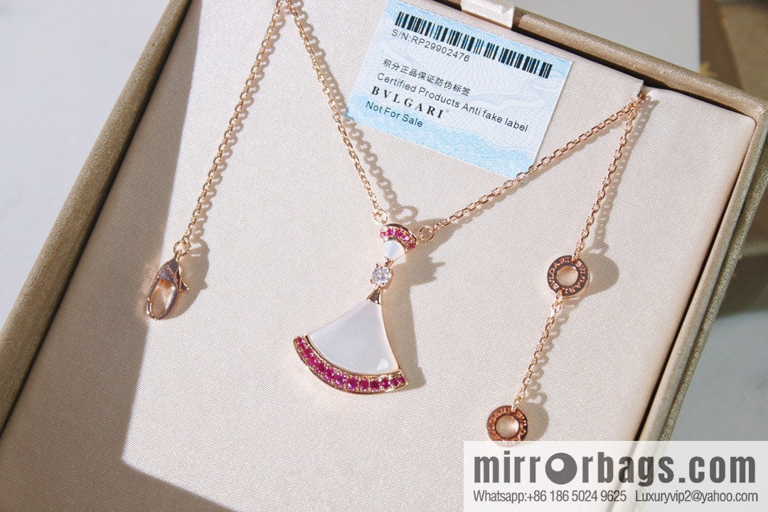 BVLGARI Bulgari DIVAS 'DREAM Qixi Festival limited edition white shell pink diamond necklace