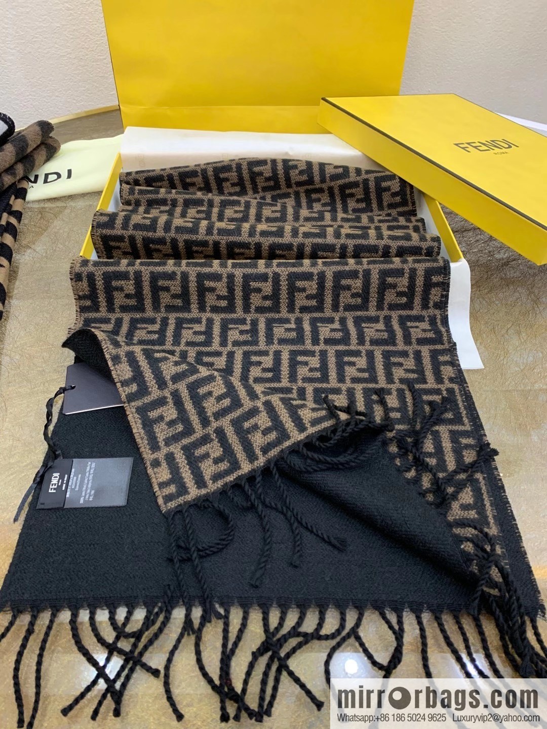 Fendi F letter series cashmere scarf