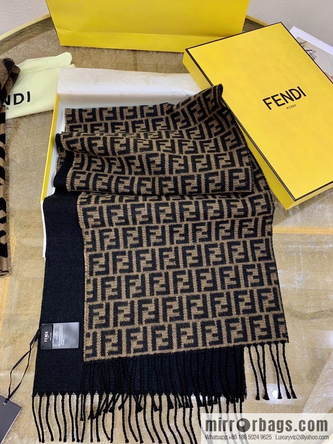 Fendi F letter series cashmere scarf