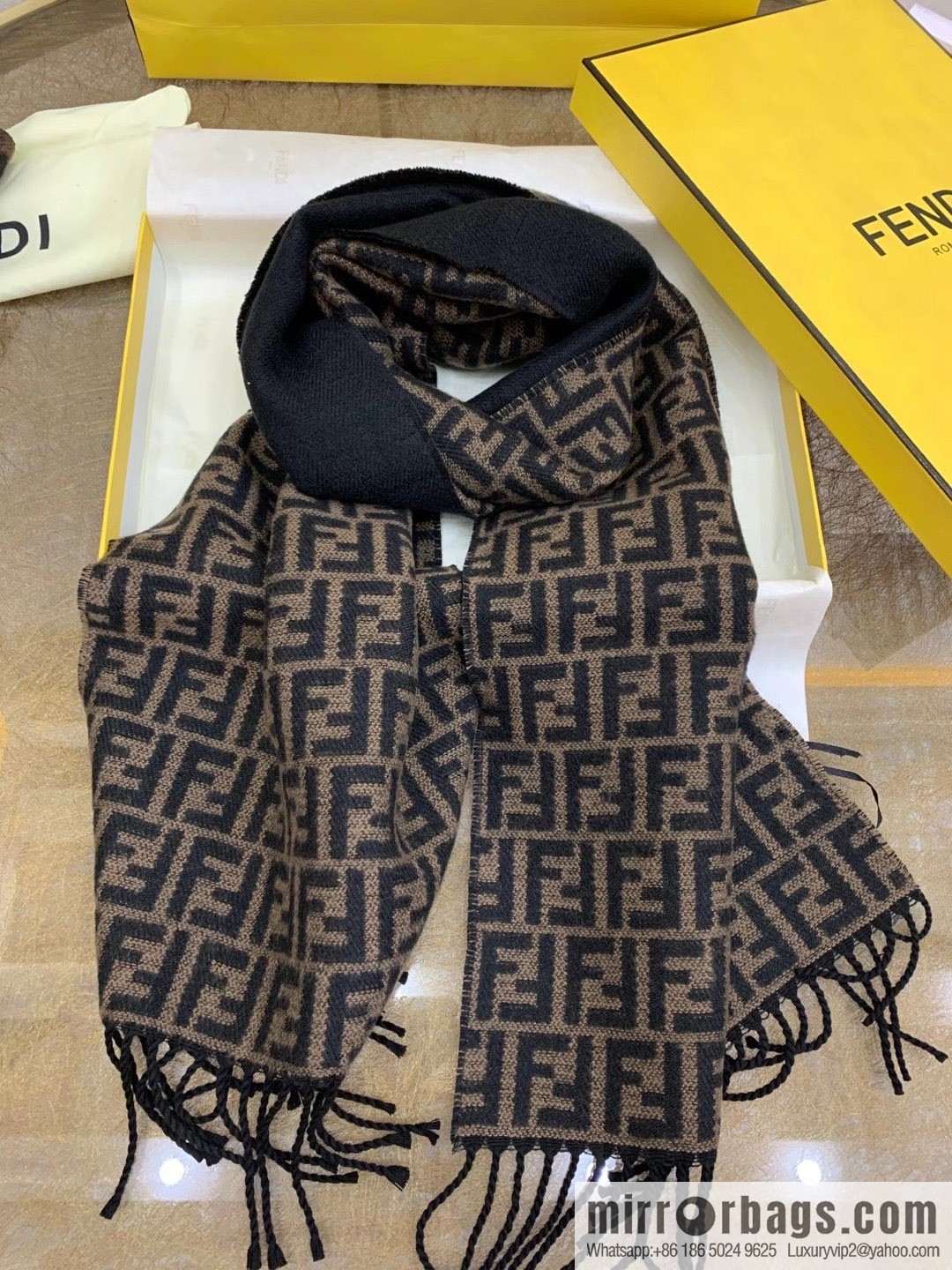 Fendi F letter series cashmere scarf