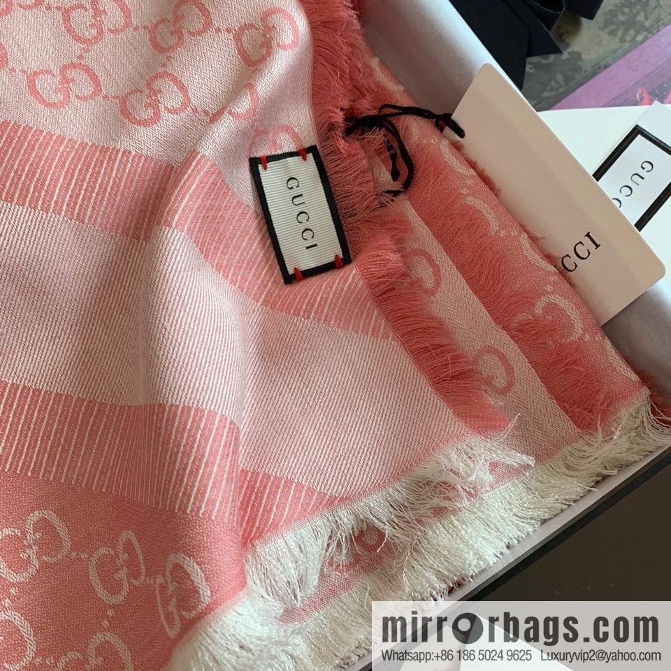 GUCCI Gucci letter pattern 100% silk wool scarf