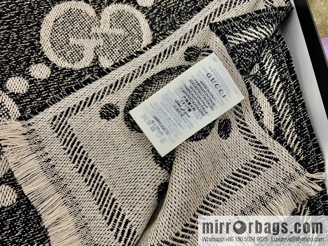 GUCCI Gucci Letter-interwoven jacquard scarf 598993