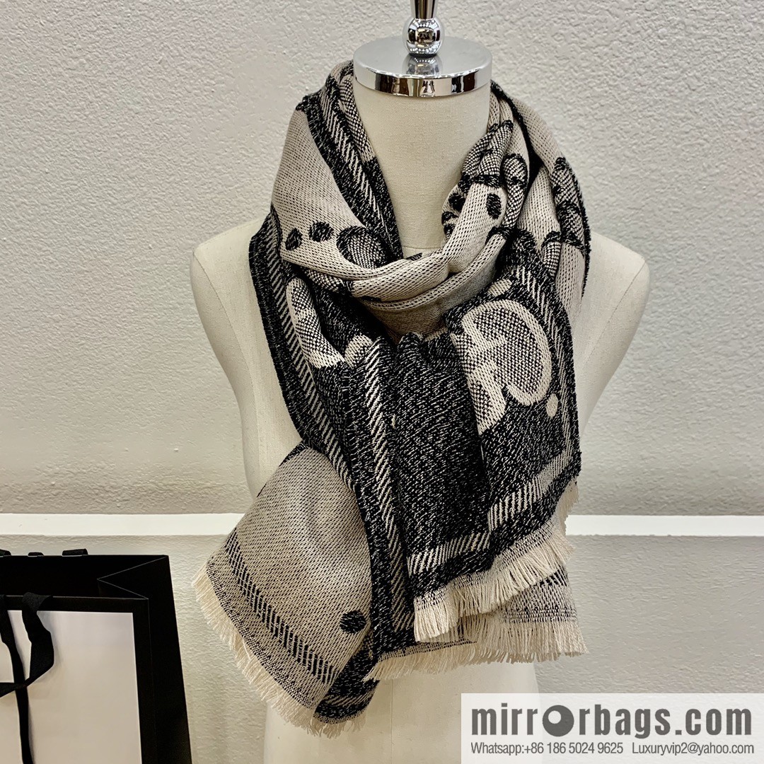 GUCCI Gucci Letter-interwoven jacquard scarf 598993
