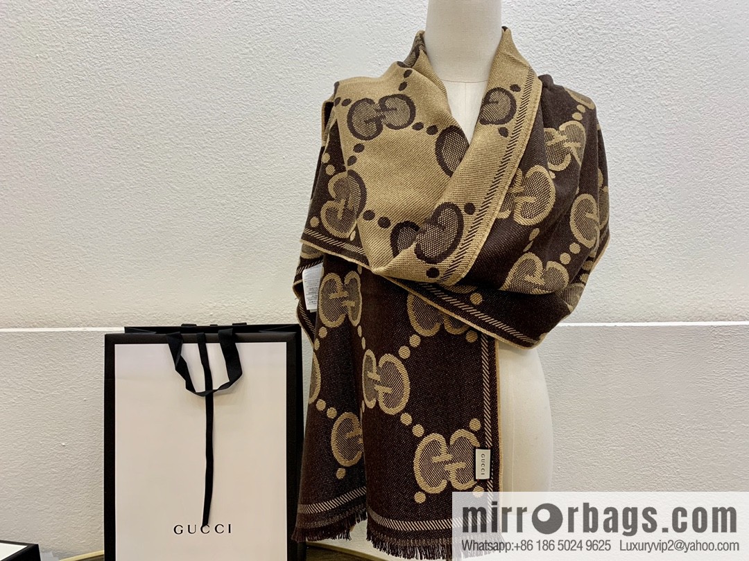 GUCCI Gucci Letter-interwoven jacquard scarf 598993