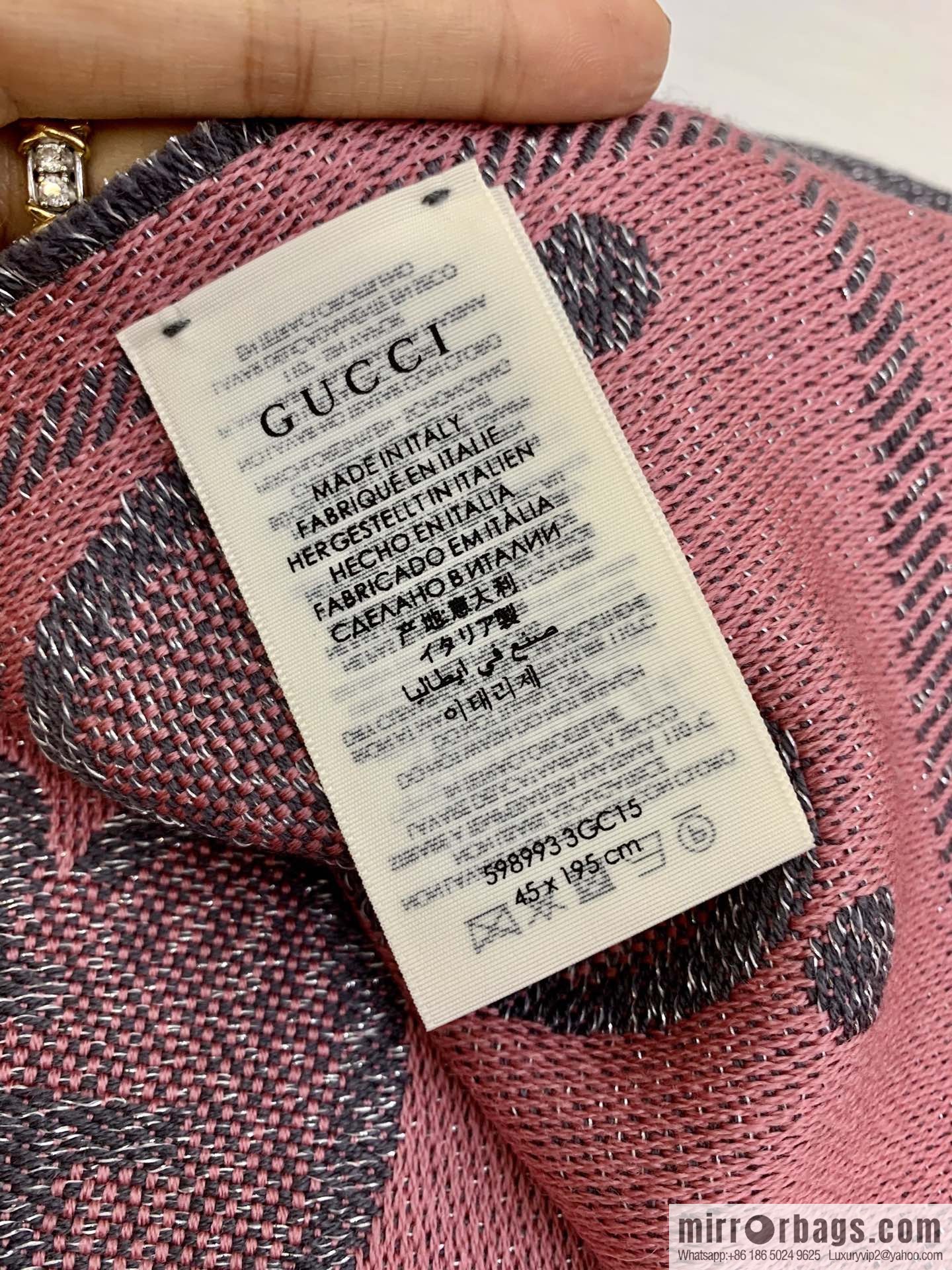 GUCCI Gucci Letter-interwoven jacquard scarf 598993