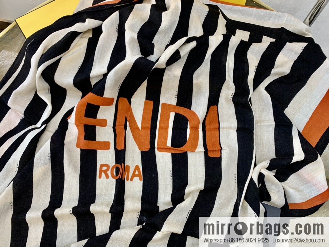 FENDI Fendi top herringbone silk cashmere square scarf