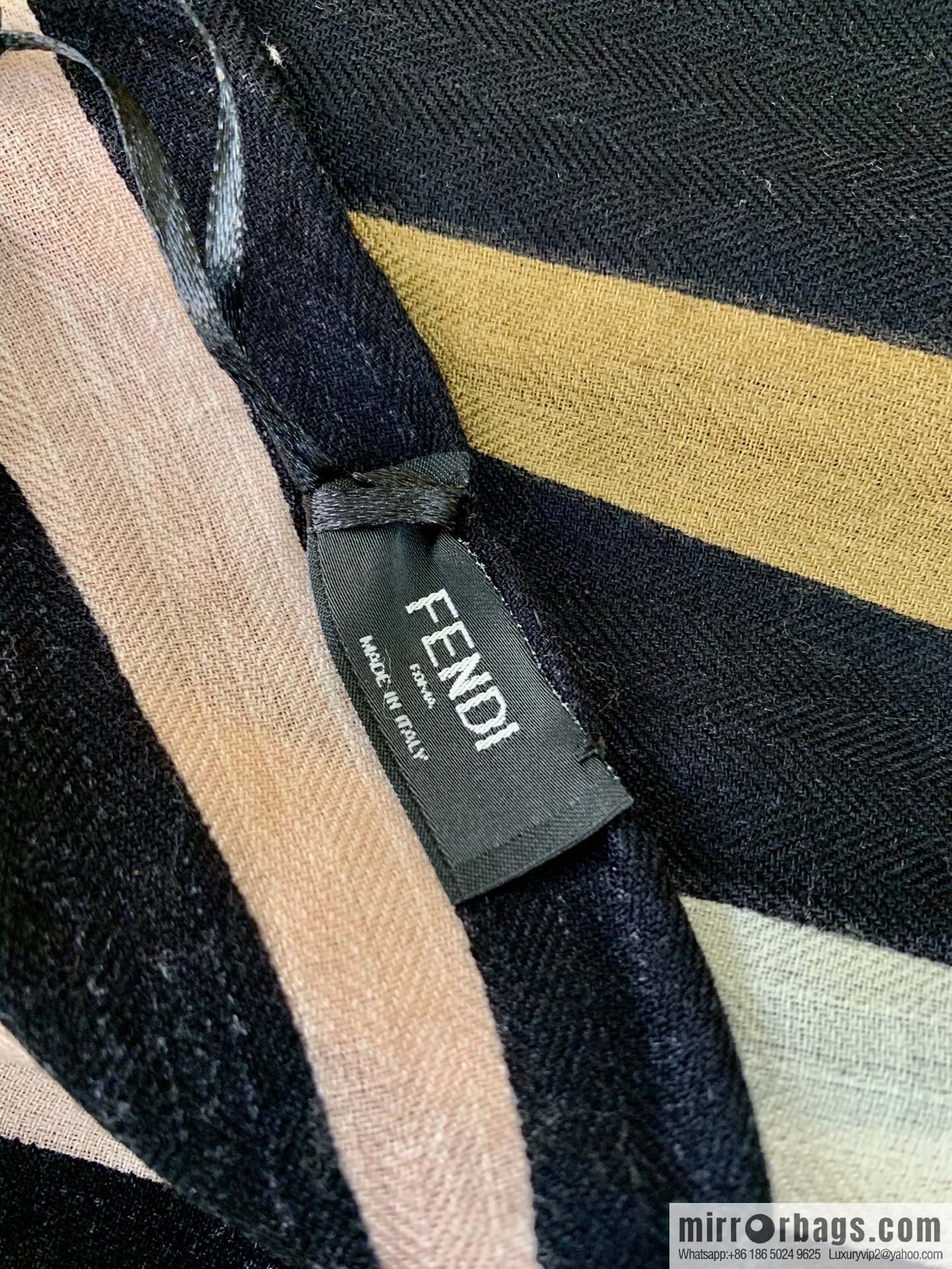 FENDI Fendi top herringbone silk cashmere square scarf