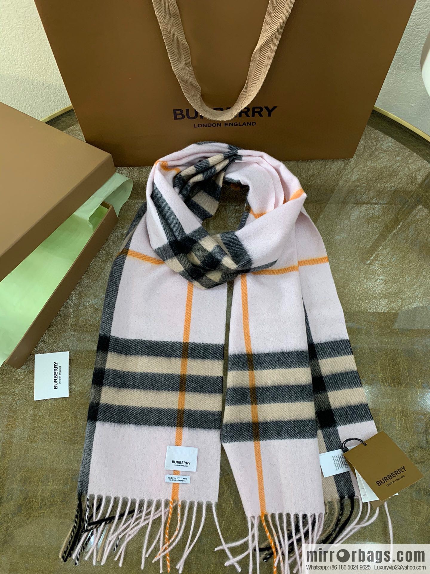 Burberry Classic Plaid 100% Cashmere Scarf