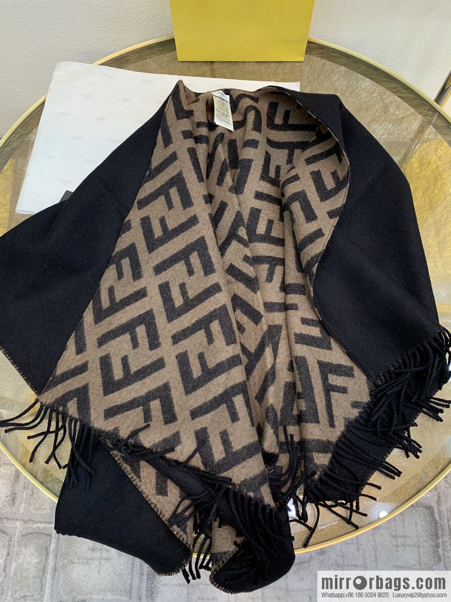 Fendi 51% wool 49% cashmere cloak on both sides FXX715AEOWF0QT1