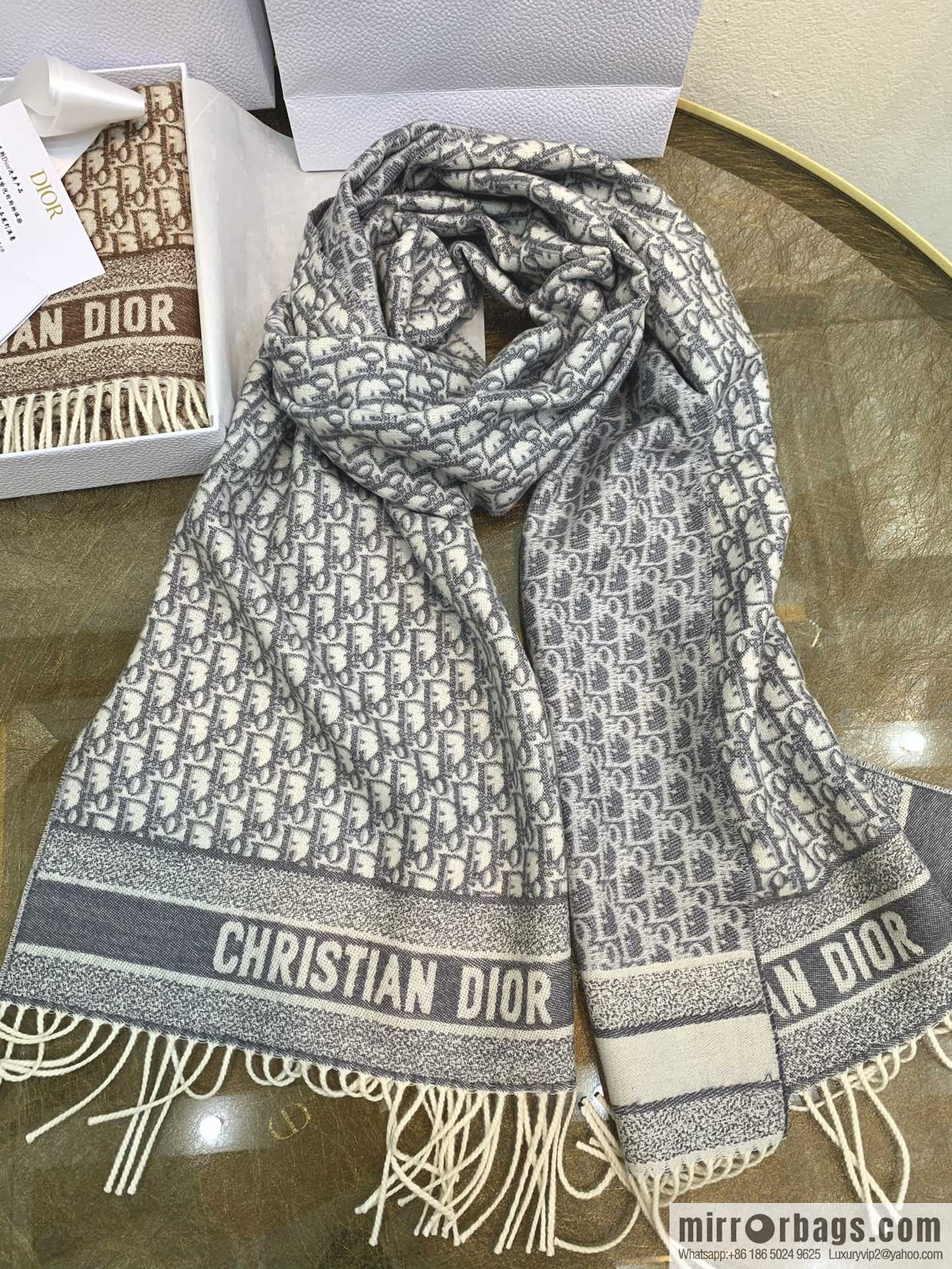 Dior classic old flower Oblique print new version cashmere scarf 01CDO309I093_C340