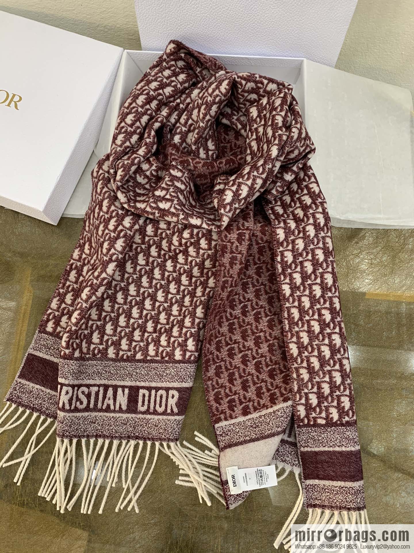 Dior classic old flower Oblique print new version cashmere scarf 01CDO309I093_C340