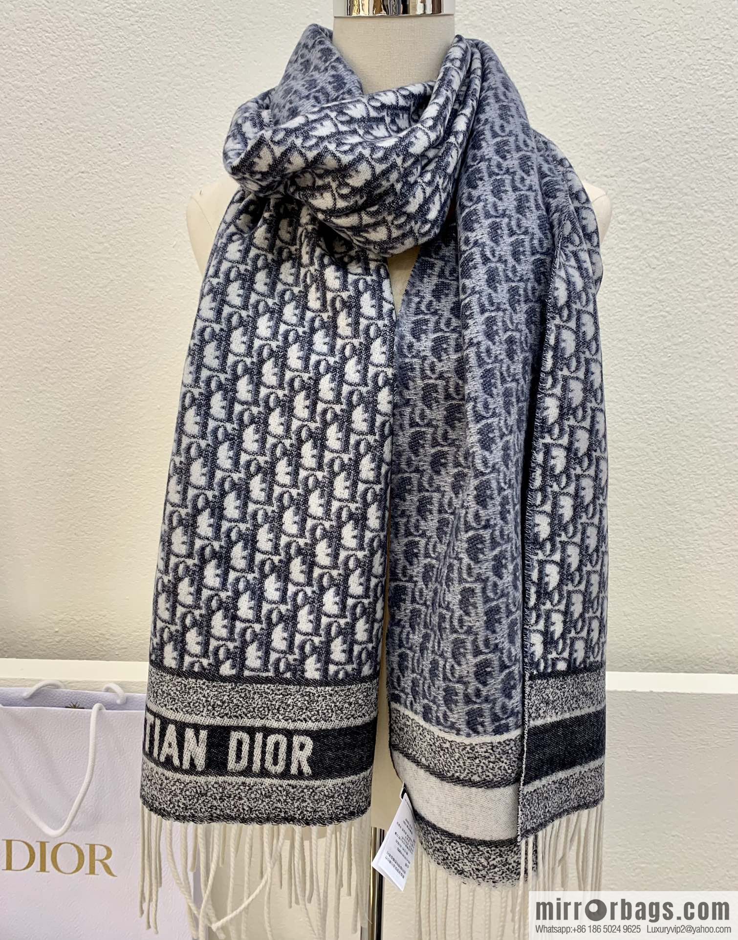 Dior classic old flower Oblique print new version cashmere scarf 01CDO309I093_C340