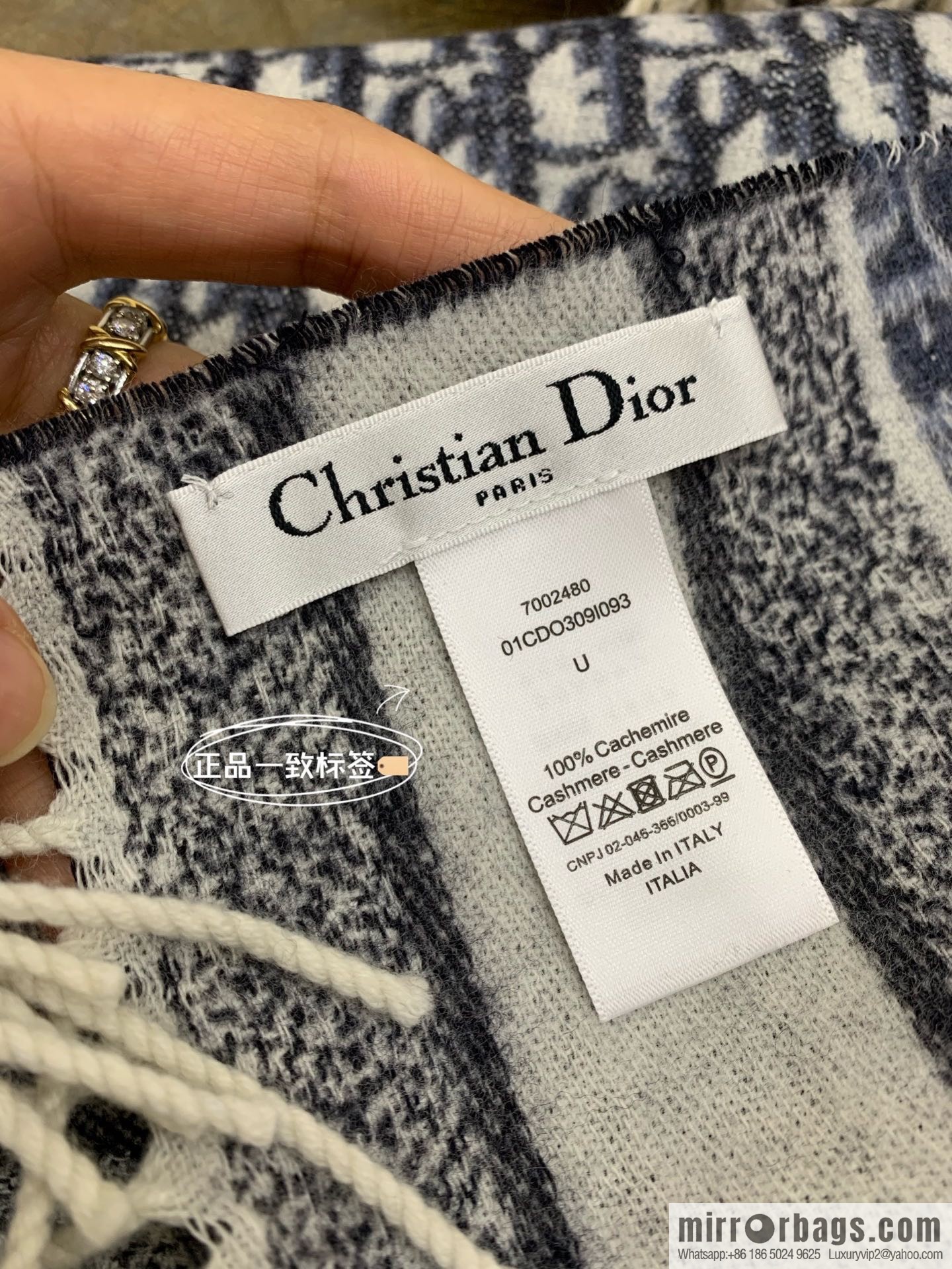 Dior classic old flower Oblique print new version cashmere scarf 01CDO309I093_C340