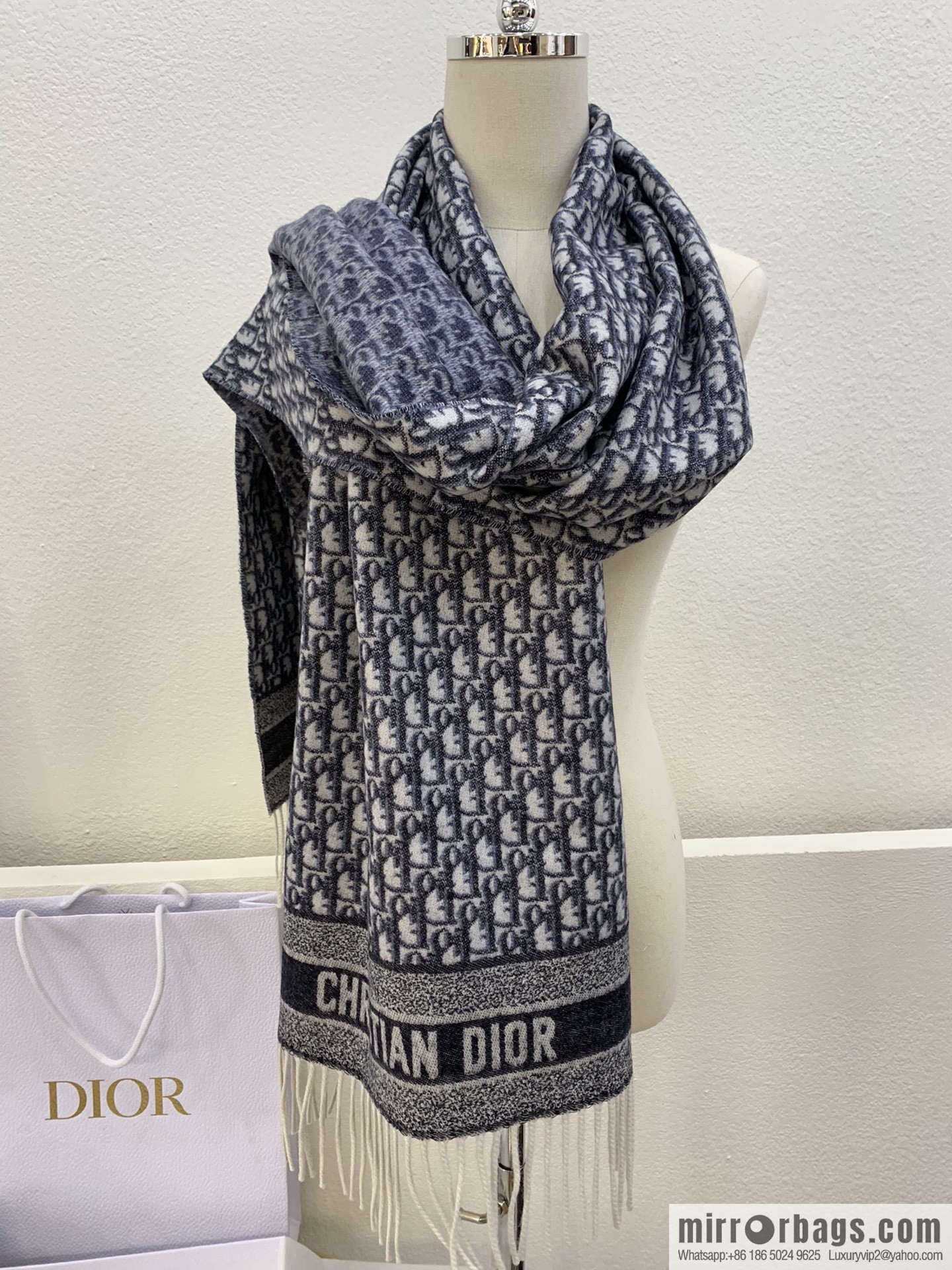 Dior classic old flower Oblique print new version cashmere scarf 01CDO309I093_C340