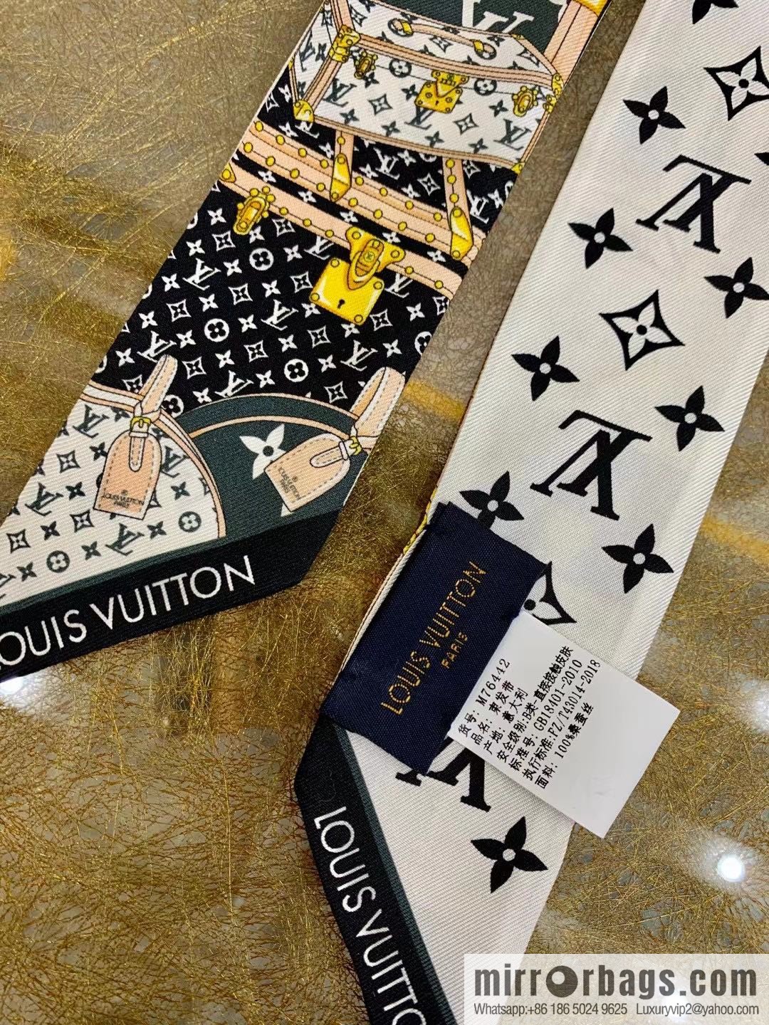 LV Louis Vuitton Monogram silk headband m76442