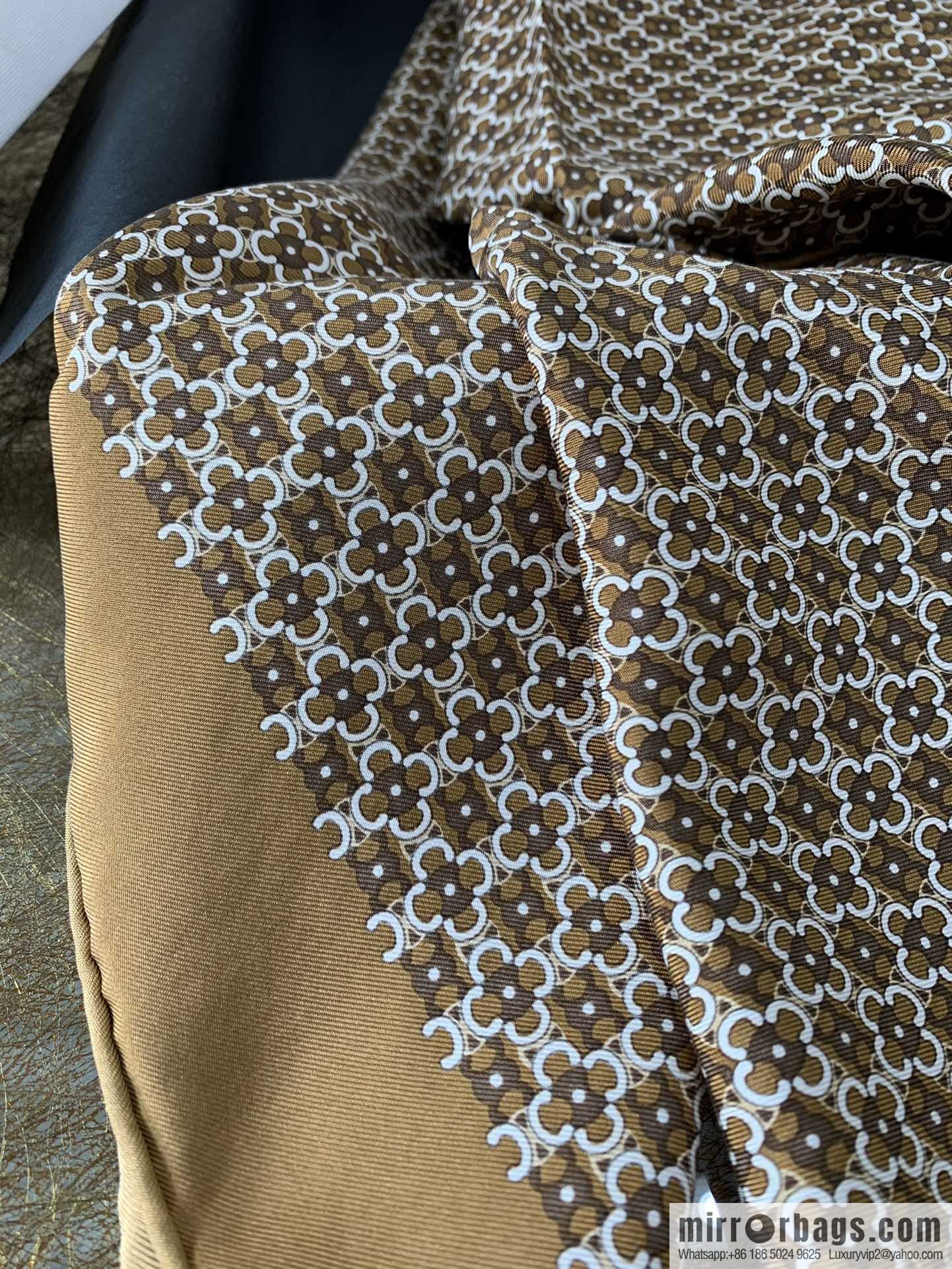 CELINE Celine Arc de Triomphe logo 100 silk square scarf