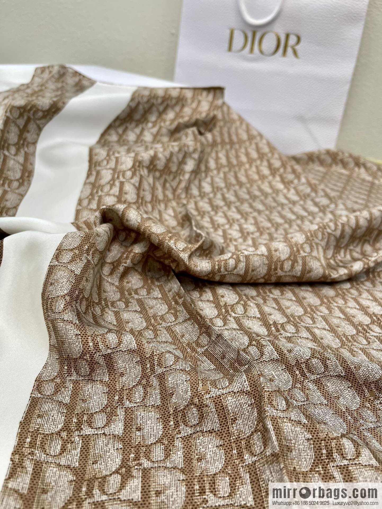 Dior sand wash 100% silk scarf