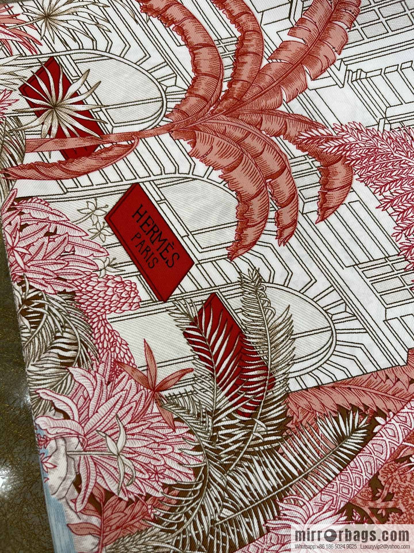 Hermes 100% silk handmade hemmed scarf