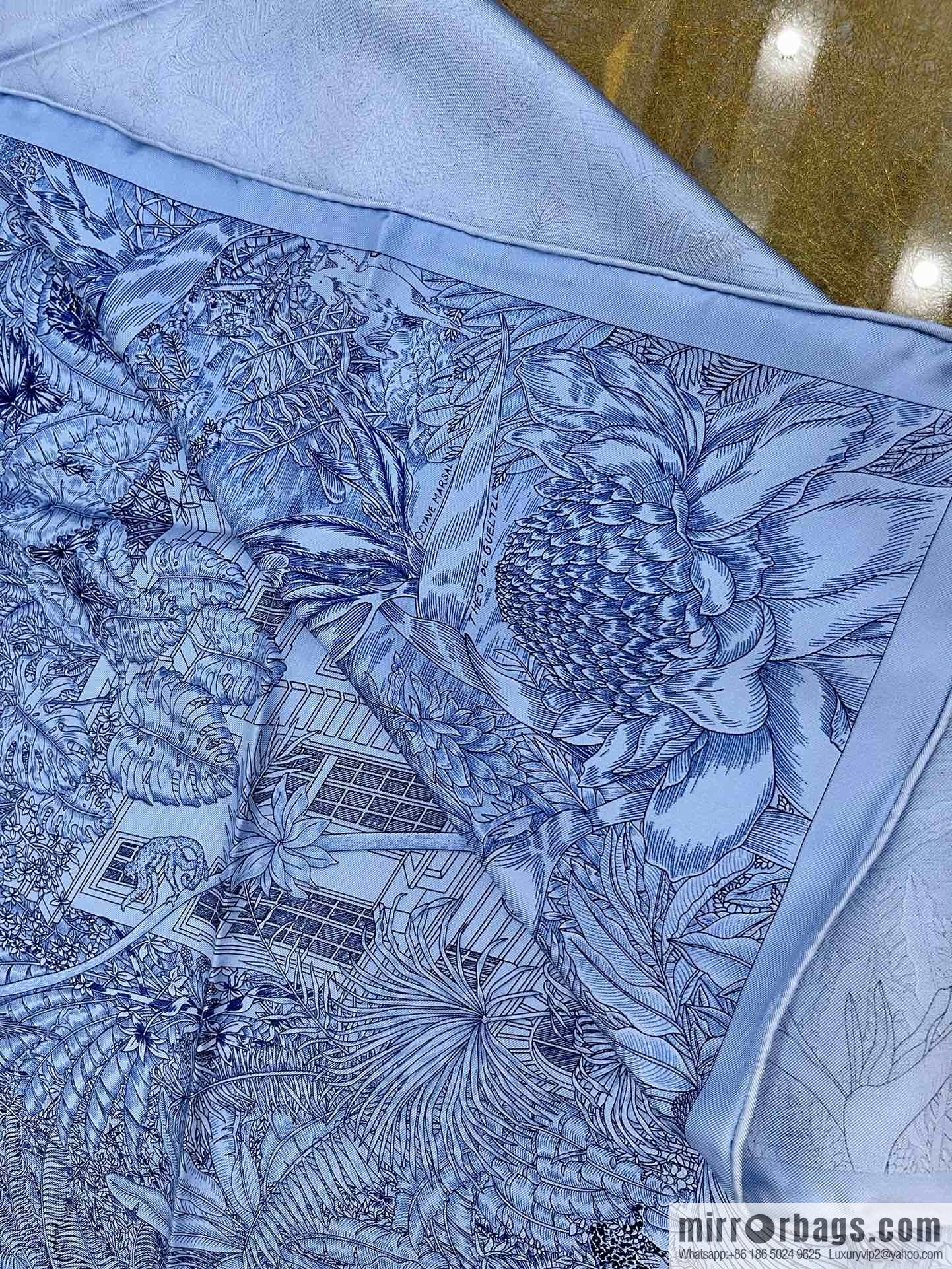 Hermes 100% silk handmade hemmed scarf