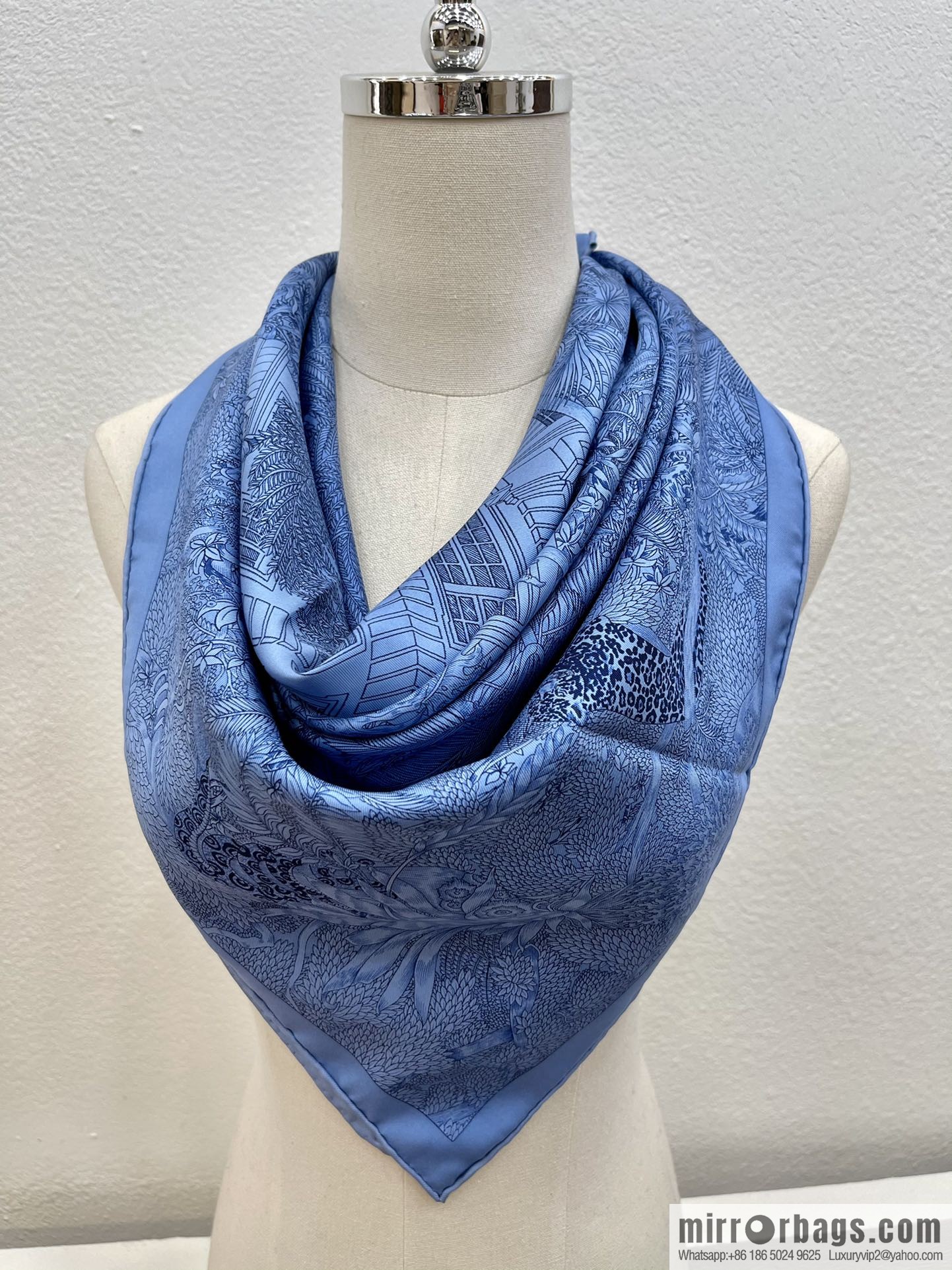 Hermes 100% silk handmade hemmed scarf