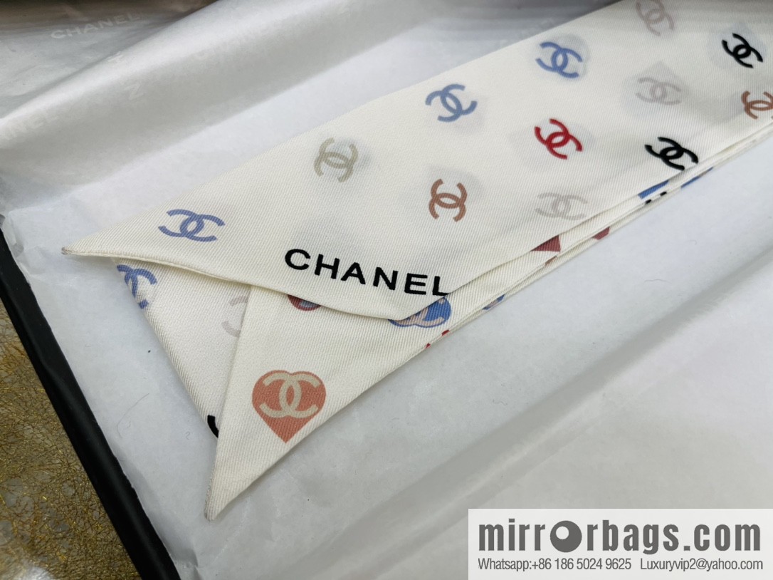 CHANEL Chanel Xiaoxiang Twiily 100% Silk Silk Hair Band Ribbon AA7447