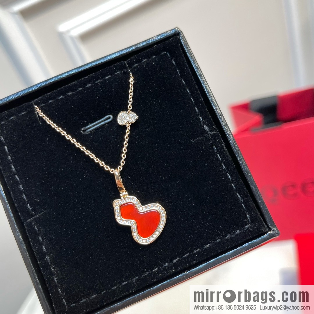 Qeelin, full diamond double gourd necklace