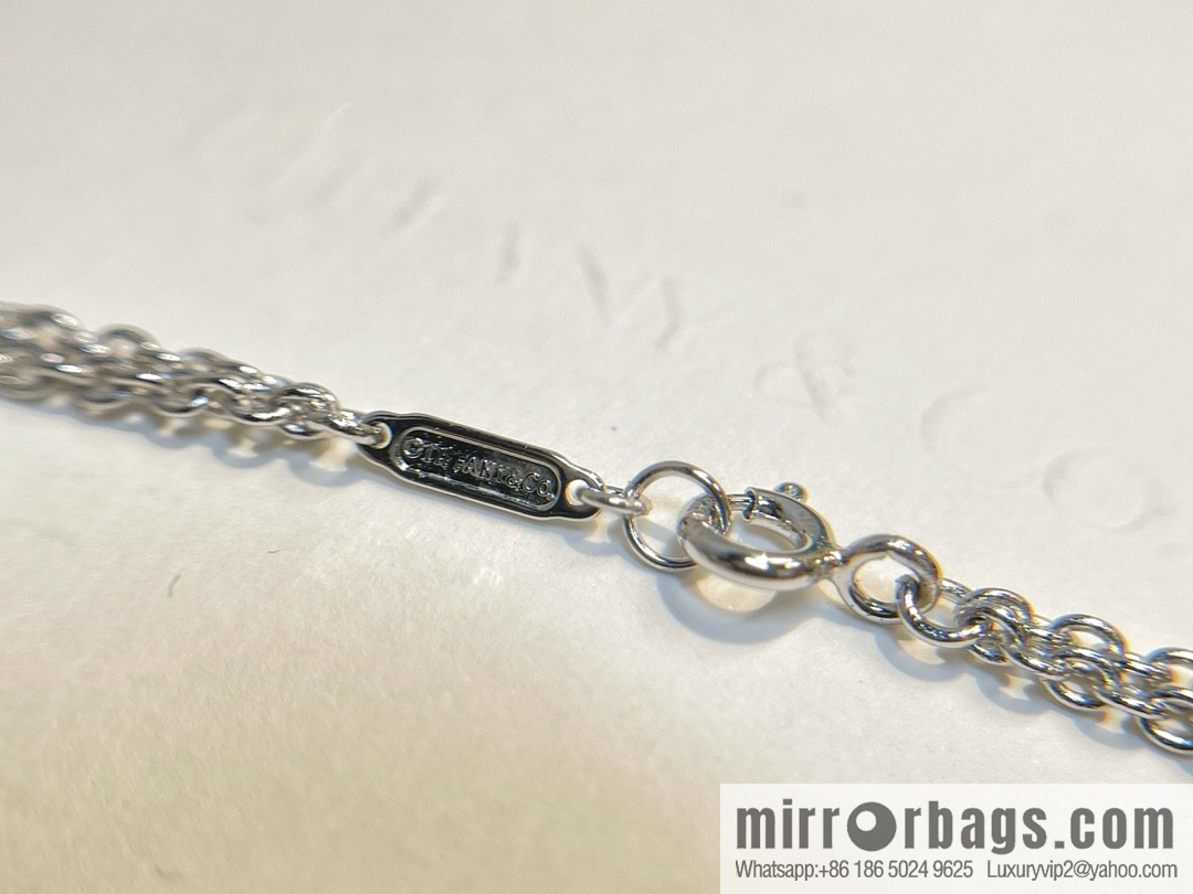 Tiffany & co. full diamond double chain ring necklace