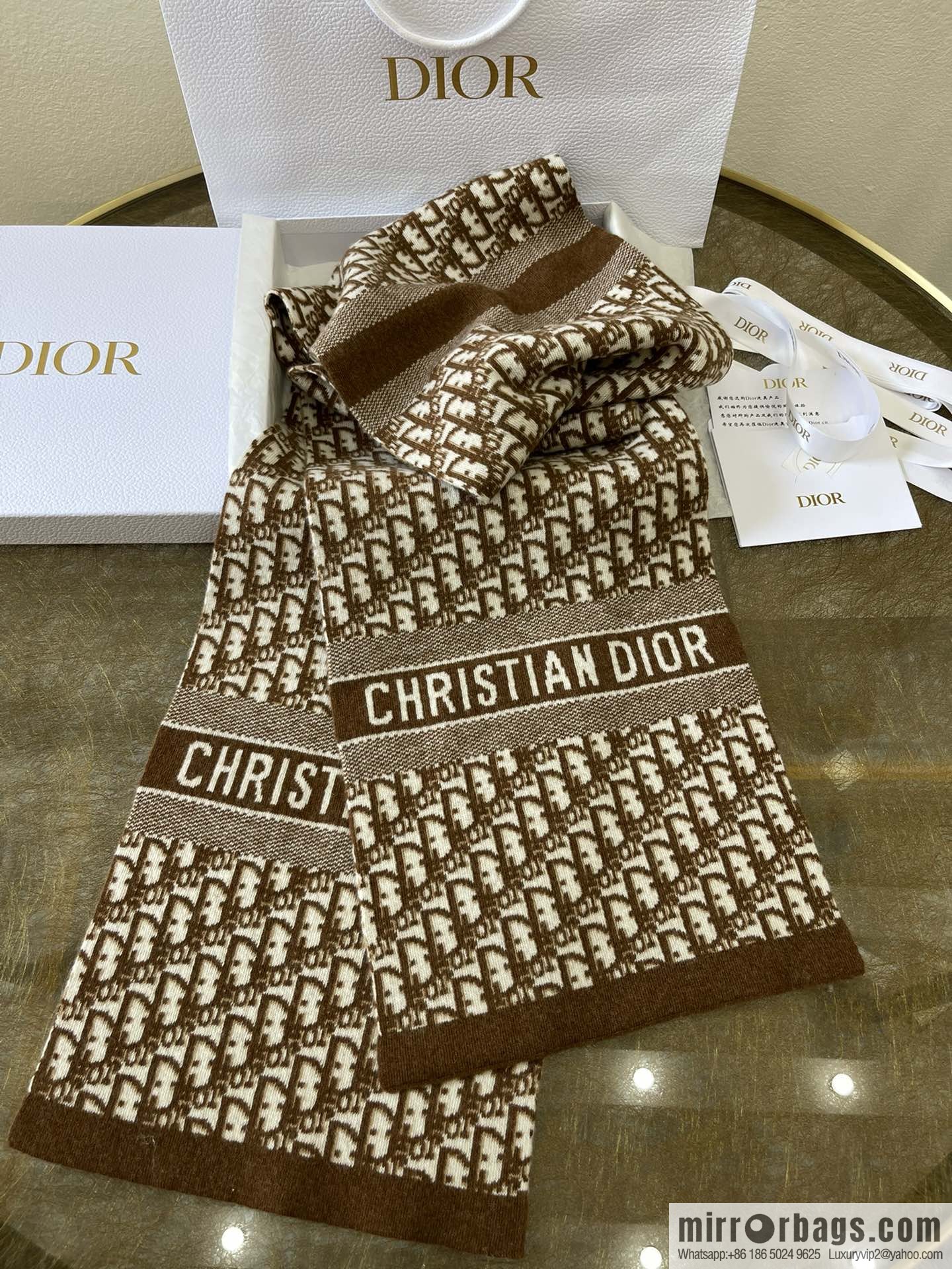 Dior Oblique printed wool-cashmere-blend scarf 91CDO313I171_C540