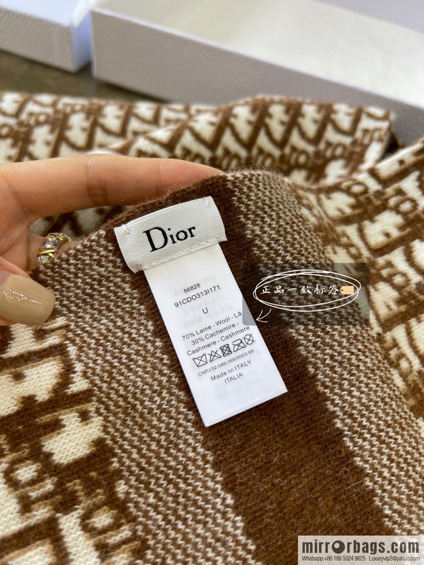 Dior Oblique printed wool-cashmere-blend scarf 91CDO313I171_C540