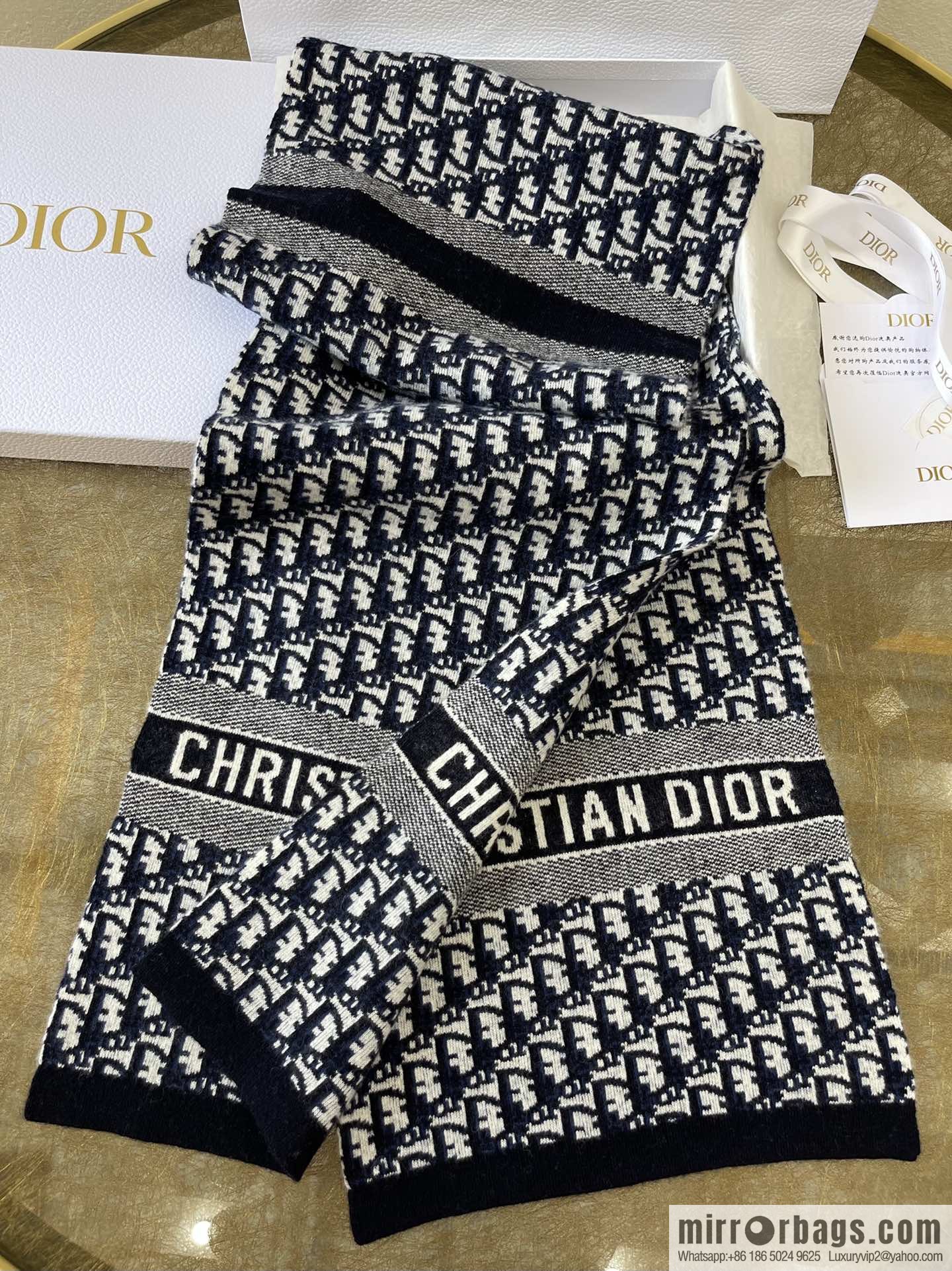 Dior Oblique printed wool-cashmere-blend scarf 91CDO313I171_C540