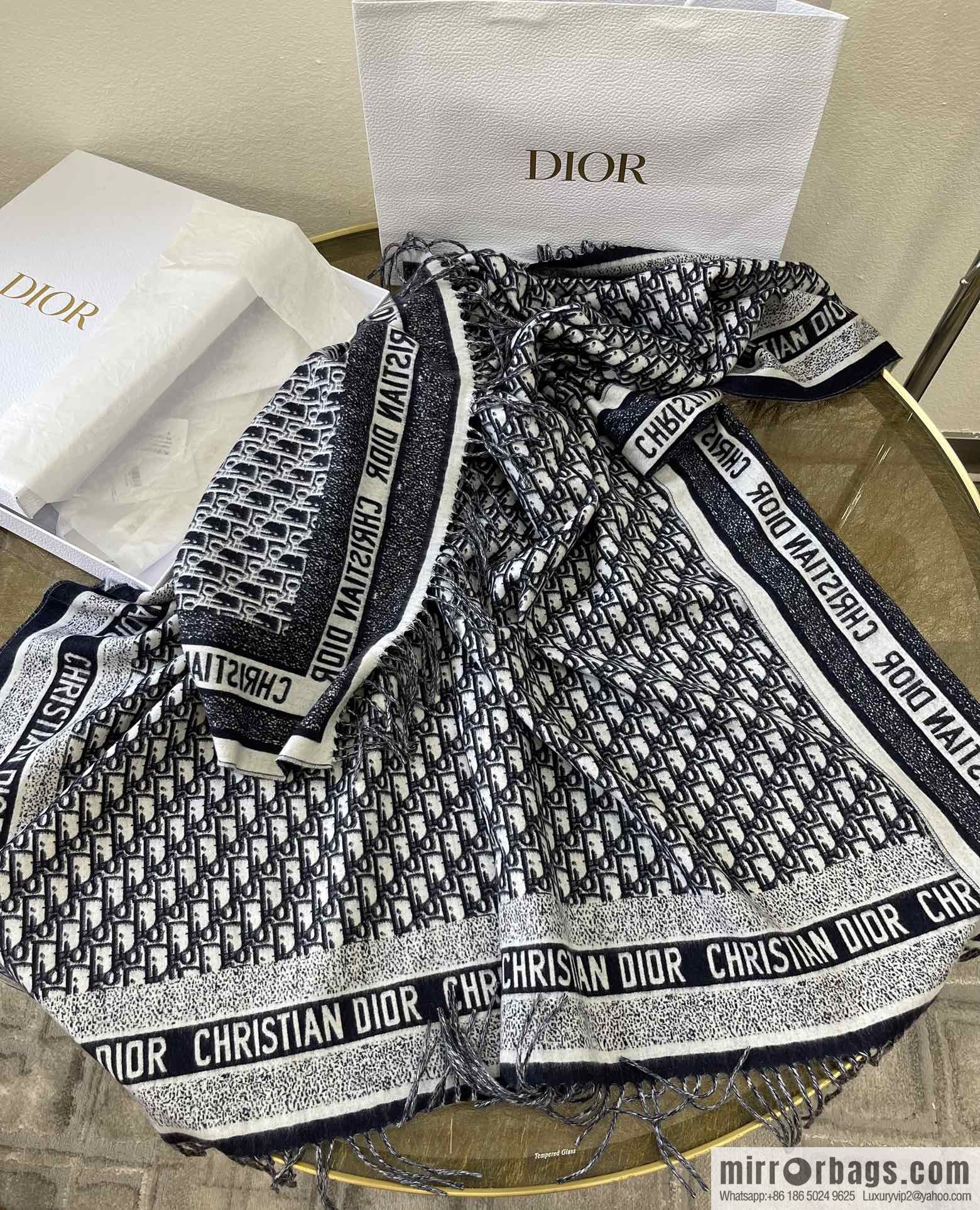 Dior Oblique print/embroidery pattern embellished shawl 01CDO140I100_C540