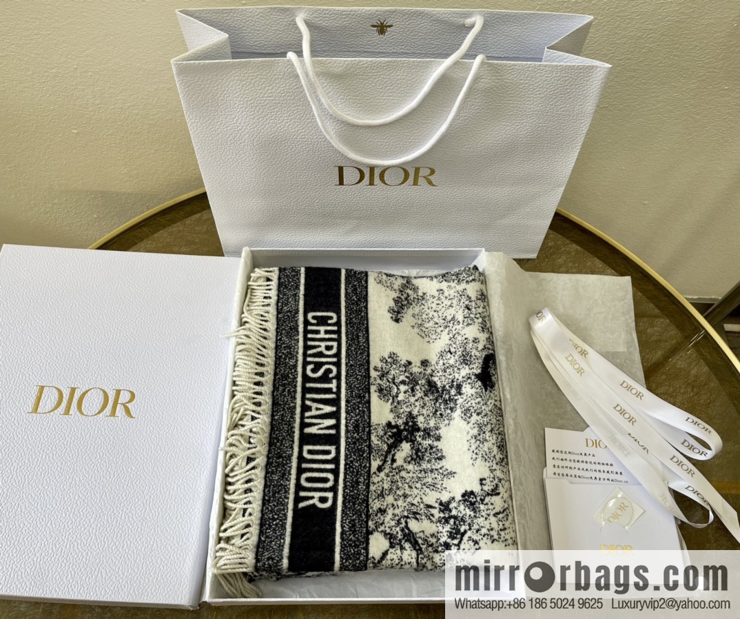 Dior Blue Rui Print Fierce Shawl 91DFI140I057