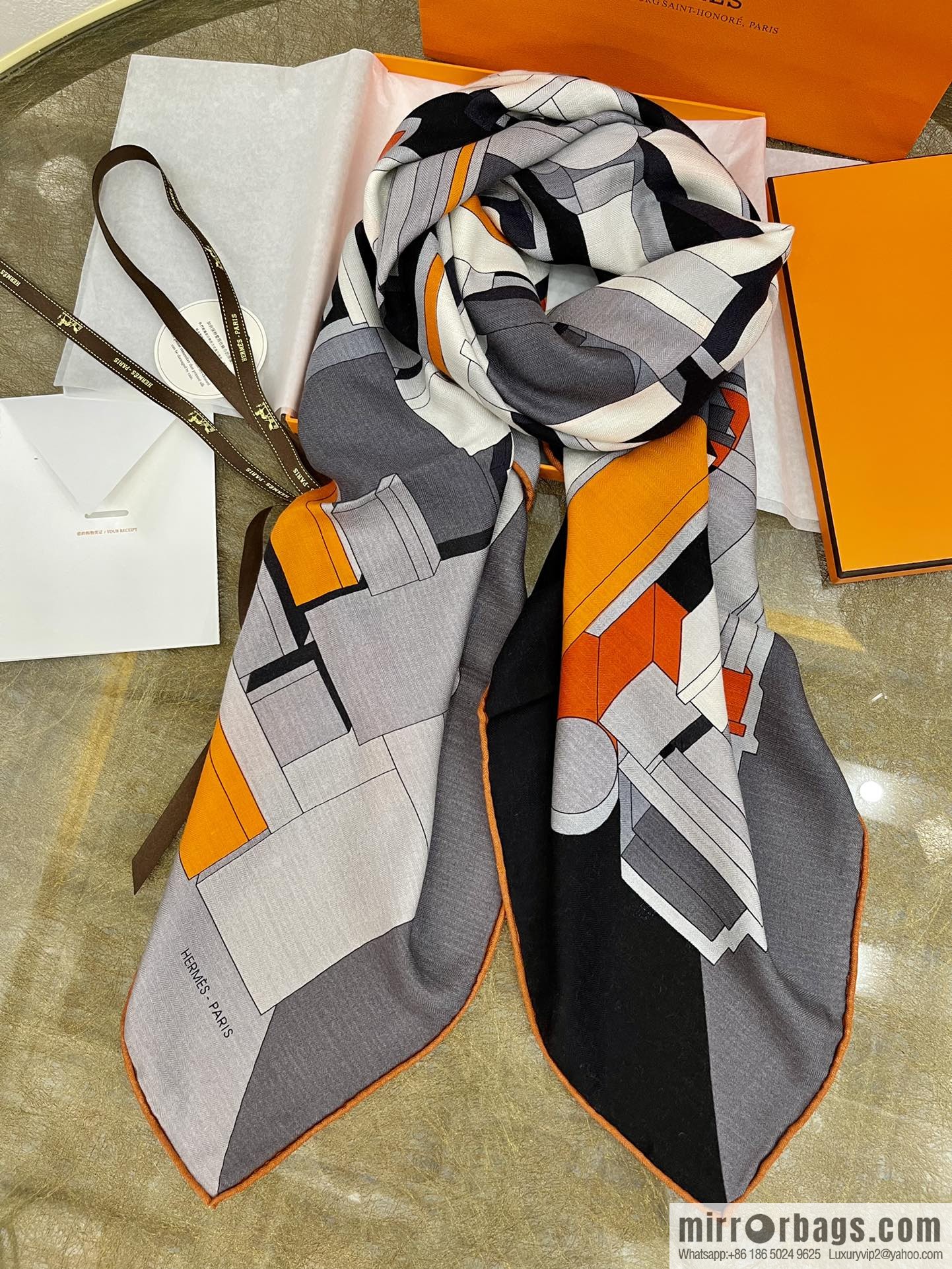 Hermes 21 new silk wool square scarf