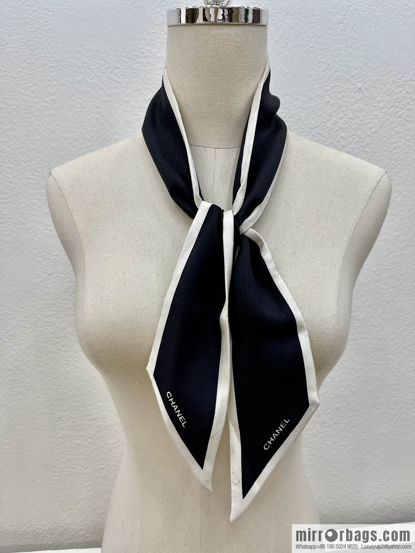 CHANEL CHANEL Camellia bevel bow 100% silk ribbon aa7531