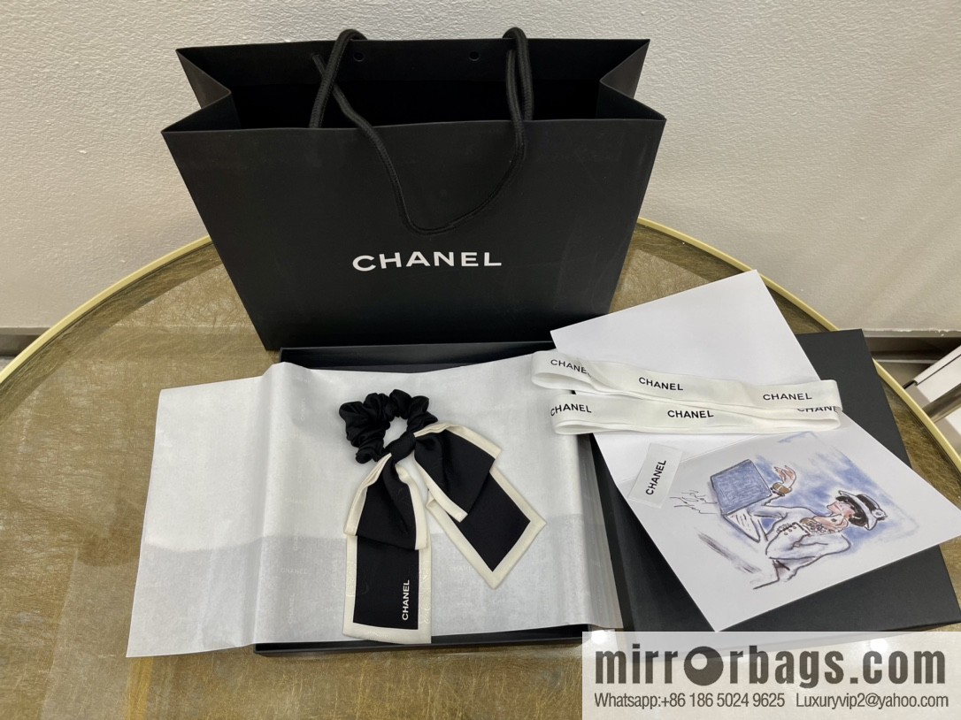 CHANEL CHANEL Camellia Flat Horn Bow 100% Silk Ribbon aa7530