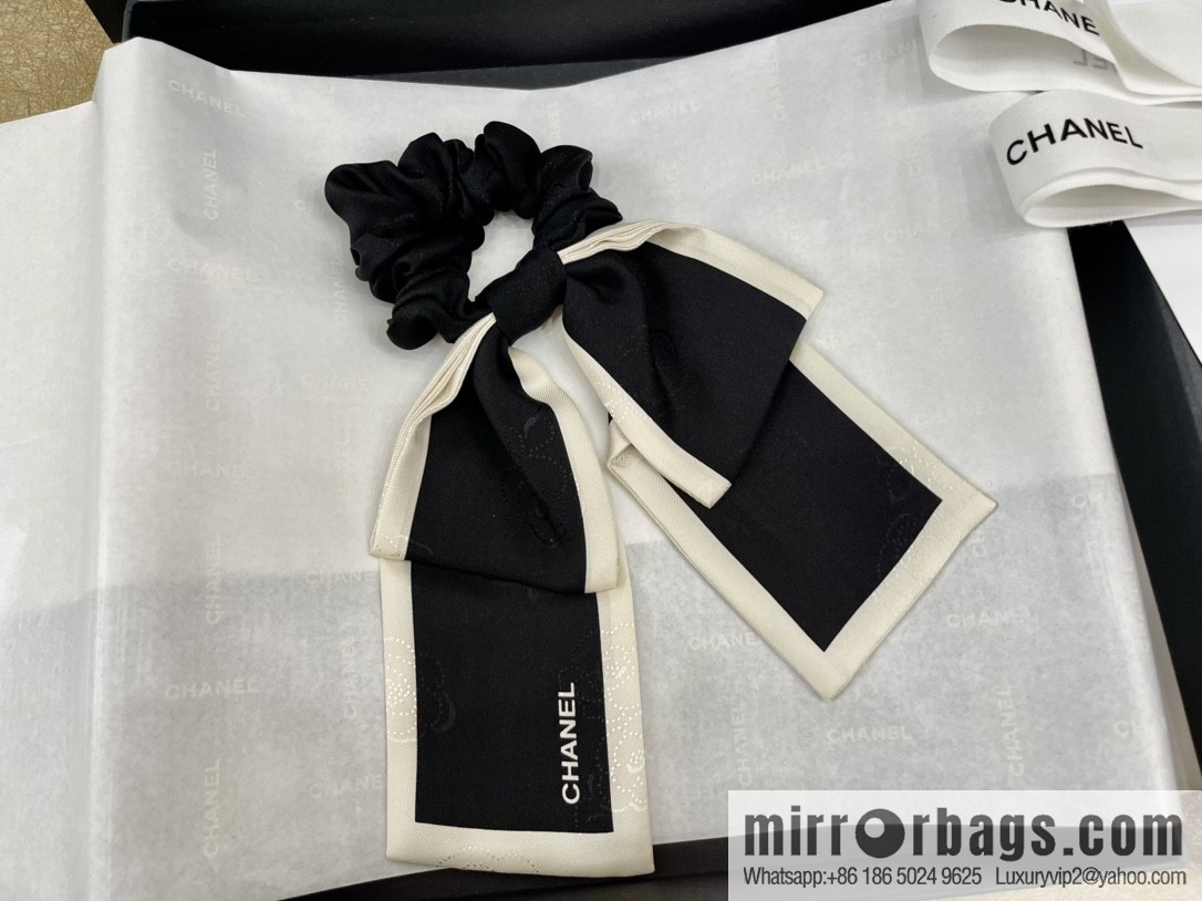 CHANEL CHANEL Camellia Flat Horn Bow 100% Silk Ribbon aa7530