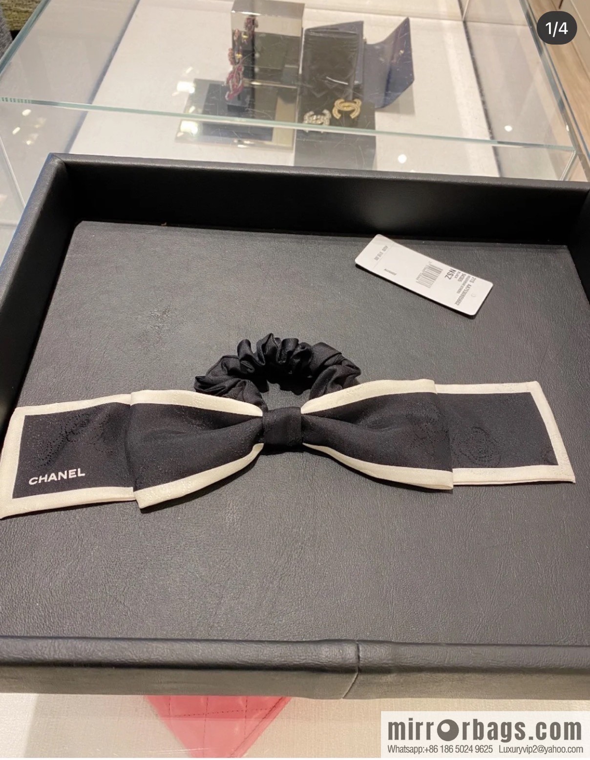 CHANEL CHANEL Camellia Flat Horn Bow 100% Silk Ribbon aa7530