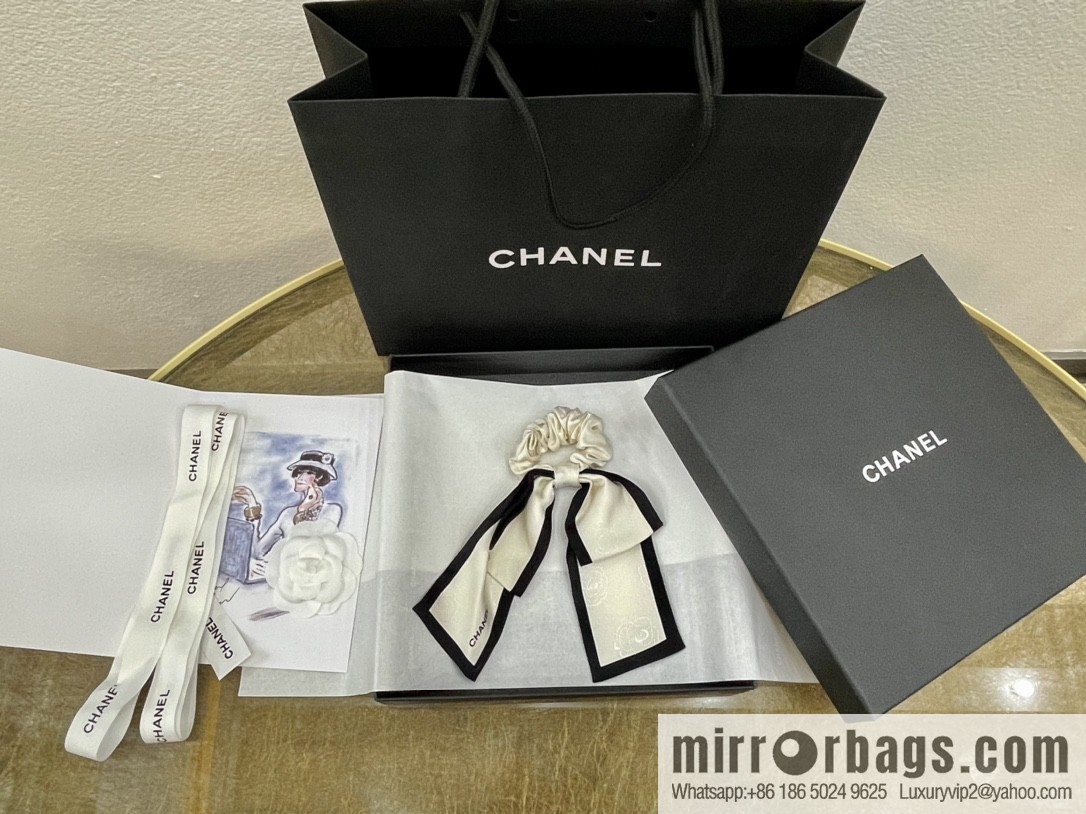 CHANEL CHANEL Camellia Flat Horn Bow 100% Silk Ribbon aa7530