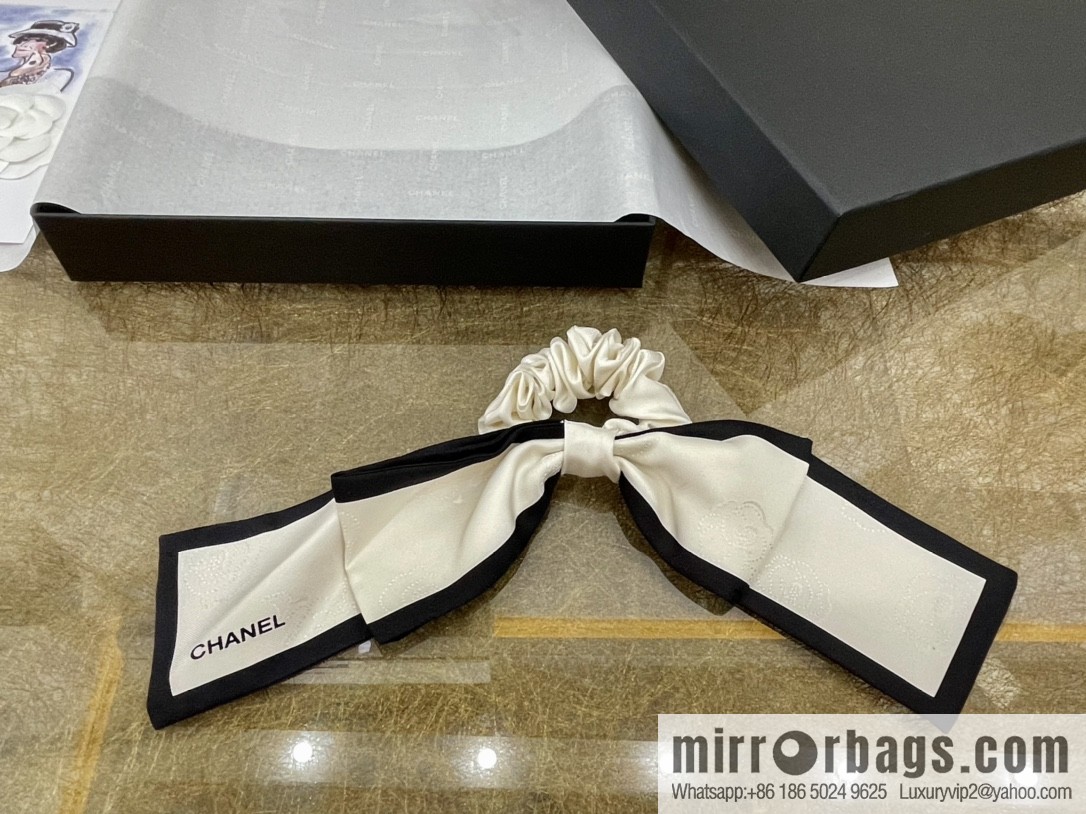 CHANEL CHANEL Camellia Flat Horn Bow 100% Silk Ribbon aa7530